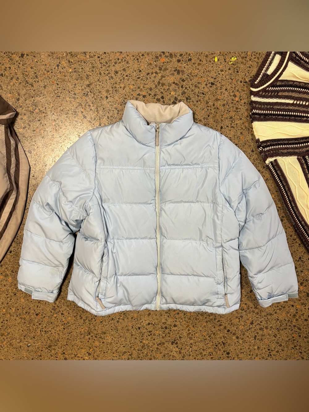 Athletech Puffer Down Jacket (XL) Zip Up, Light Blue